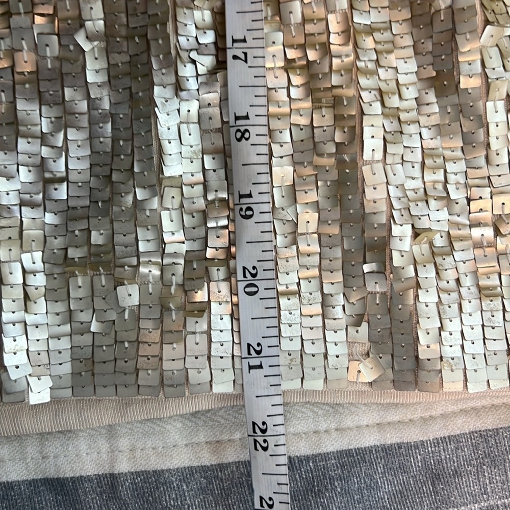 White House Black Market Champagne Sequin Paillette Halter Top Y2K Glam Size M - Picture 12 of 12